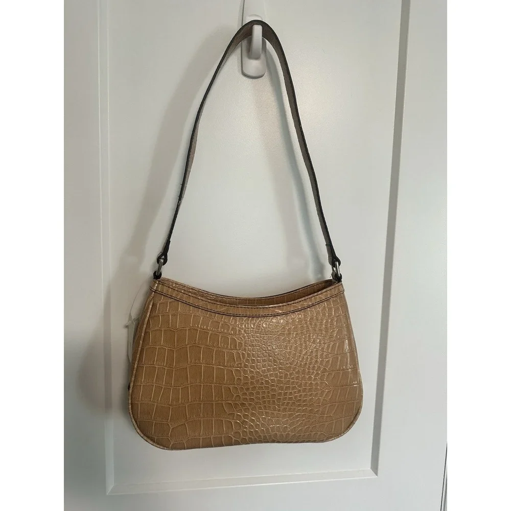 Vintage Liz Claiborne‎ Beige/Brown  Shoulder Faux Leather Bag Purse
